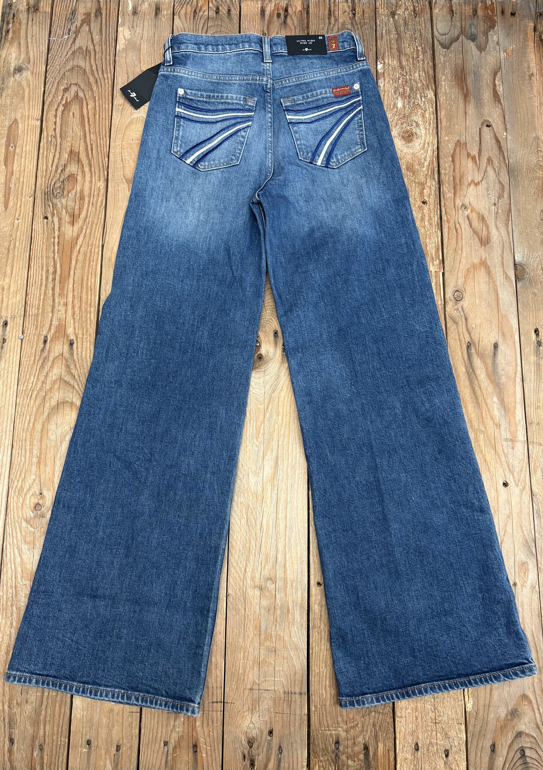 Womens 7 for All Mankind Ultra High Rise Jo Wide Leg Jean - Bluefern