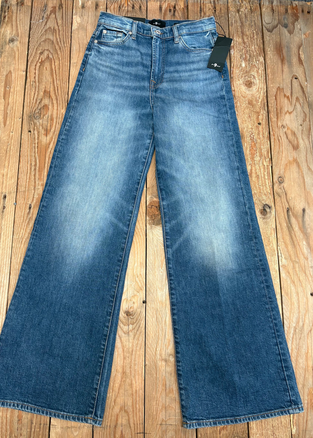 Womens 7 for All Mankind Ultra High Rise Jo Wide Leg Jean - Bluefern