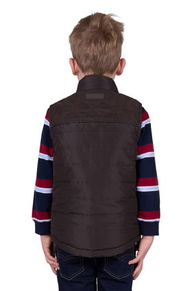 Boys Kids Thomas Cook Nathan Reversible Vest - Dark Brown / Navy (7542043770957)