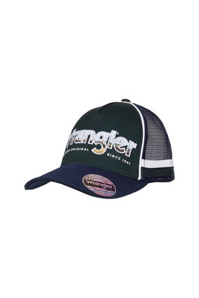 Wrangler Brad Trucker Cap - Dark Green / Navy (7362444001357)