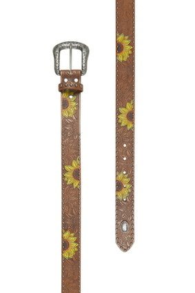 Womens Pure Western Bridgette Belt - Tan Sunflower (7328004341837)