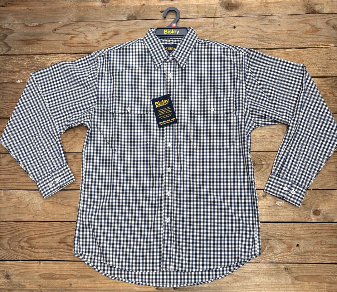 Mens Bisley Long Sleeve Shirt - Black Check
