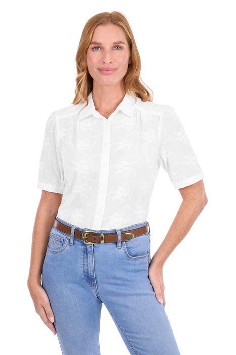 Womens Thomas Cook Charlene Short Sleeve Shirt - White