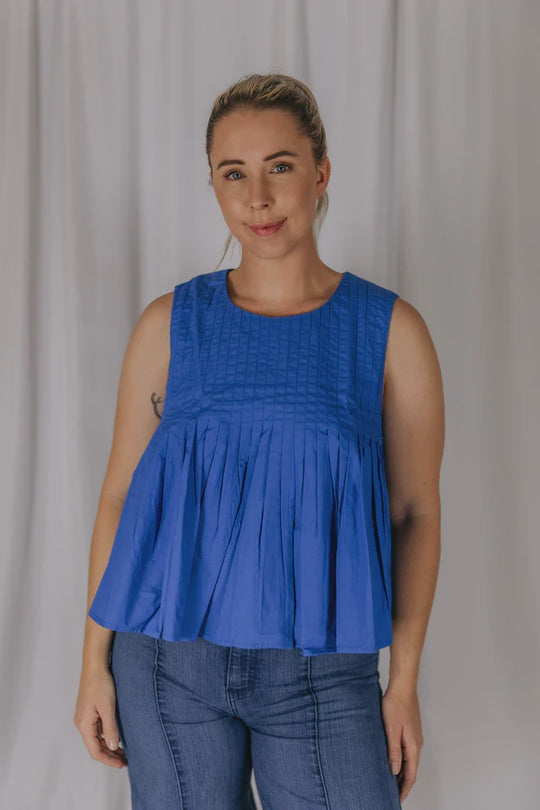 Womens El Jay Charlotte Top - Aegean Blue