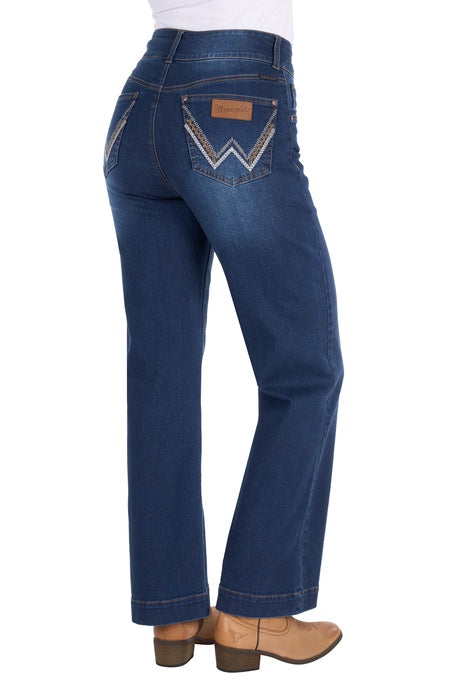 Womens Wrangler Chloe High Rise Jean - Old Indigo - 30 Leg