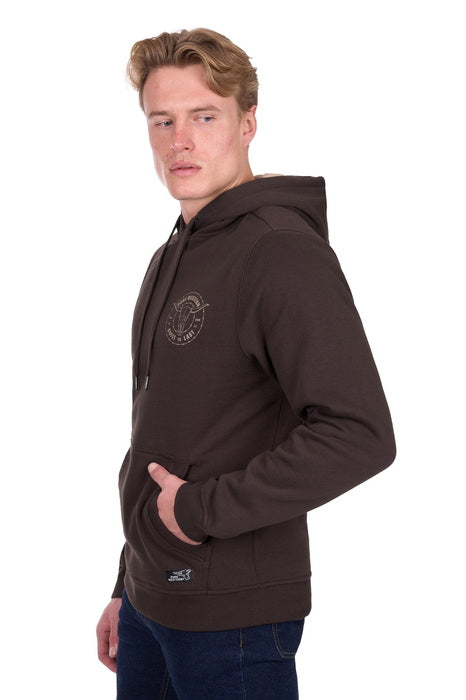 Mens Pure Western Walker Hoodie Pullover Jumper - Chocolate Brown