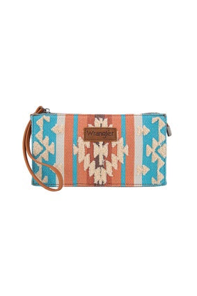 Womens Wrangler Cilia Aztec Wristlet Purse - Tan