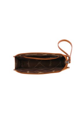 Womens Wrangler Cilia Aztec Wristlet Purse - Tan