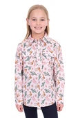 Kids Girls Hard Slog Cleo 1/2 Button Long Sleeve Workshirt - Pink