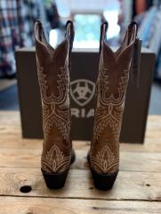 Womens Ariat Round Up Collins D Toe Western Boot - Smoked Wheat