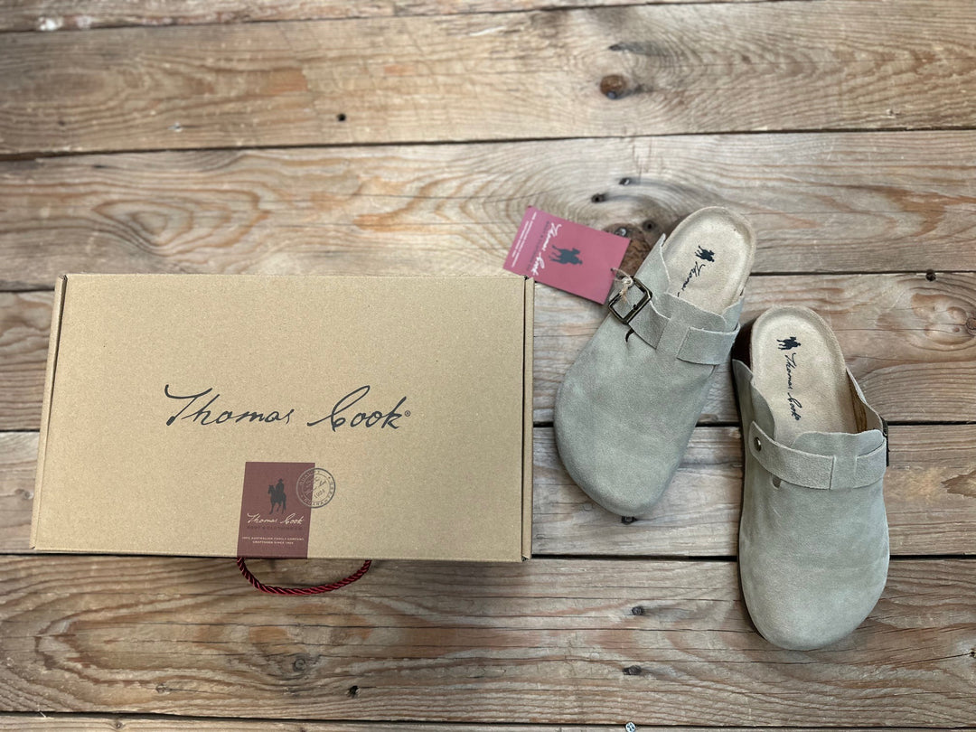 Womens Thomas Cook Cooya Suede Clog - Taupe