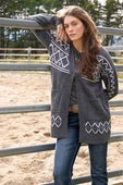 Womens Pure Western Cora Cardigan Jacket - Charcoal Marle
