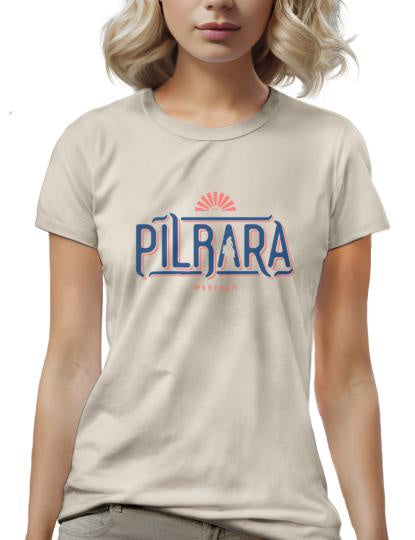 Womens Pilbara Cowgirl Tee Tshirt - Moonbeam
