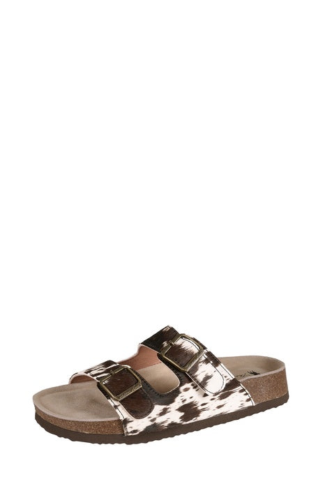 Womens Trinity Buckle Sandal - Cow Pattern