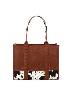 Womens Wrangler Cow Print Tote Bag - Large