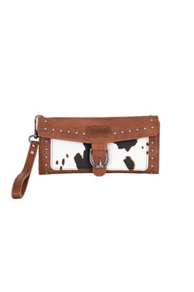 Wrangler Cow Print Wallet - Dark Tan (7521855406157)