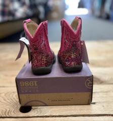 Infant Baby Roper Cowbabies Glitter Aztec II Boot - Fuschia / Fuschia Glitter
