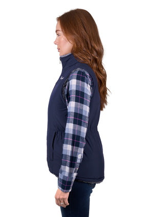 Womens Wrangler Denver Reversible Vest - Navy / Charcoal (7511281139789)