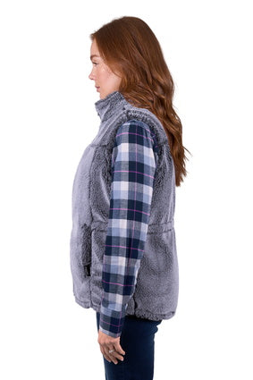 Womens Wrangler Denver Reversible Vest - Navy / Charcoal (7511281139789)