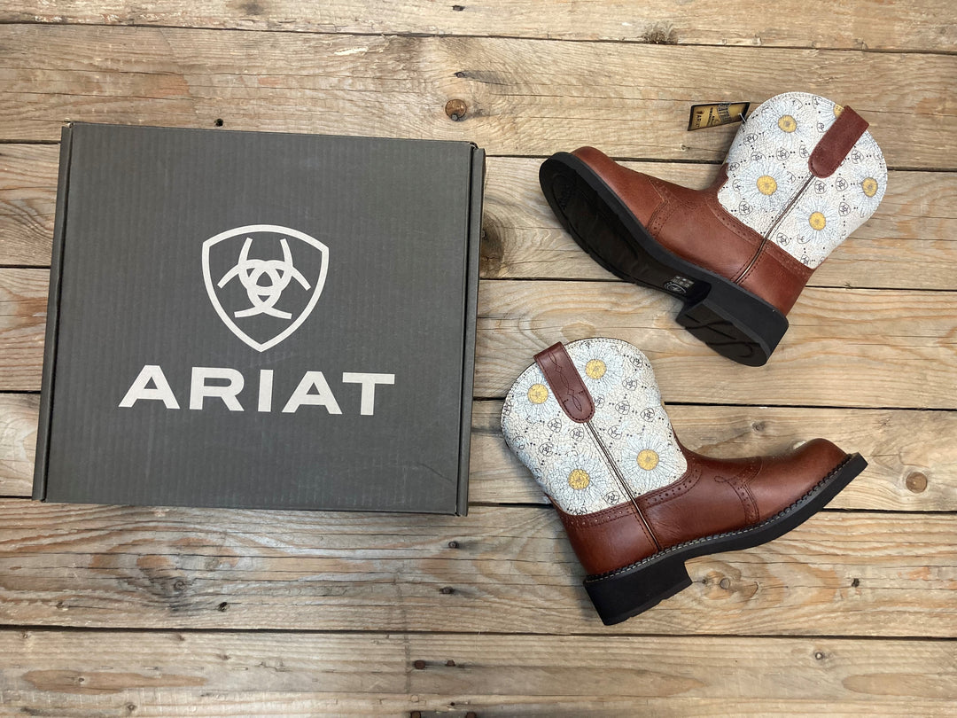 Womens Ariat Fatbaby Heritage Farrah Boot - Autumn Leaf / Daisy Logo (6896221028429)