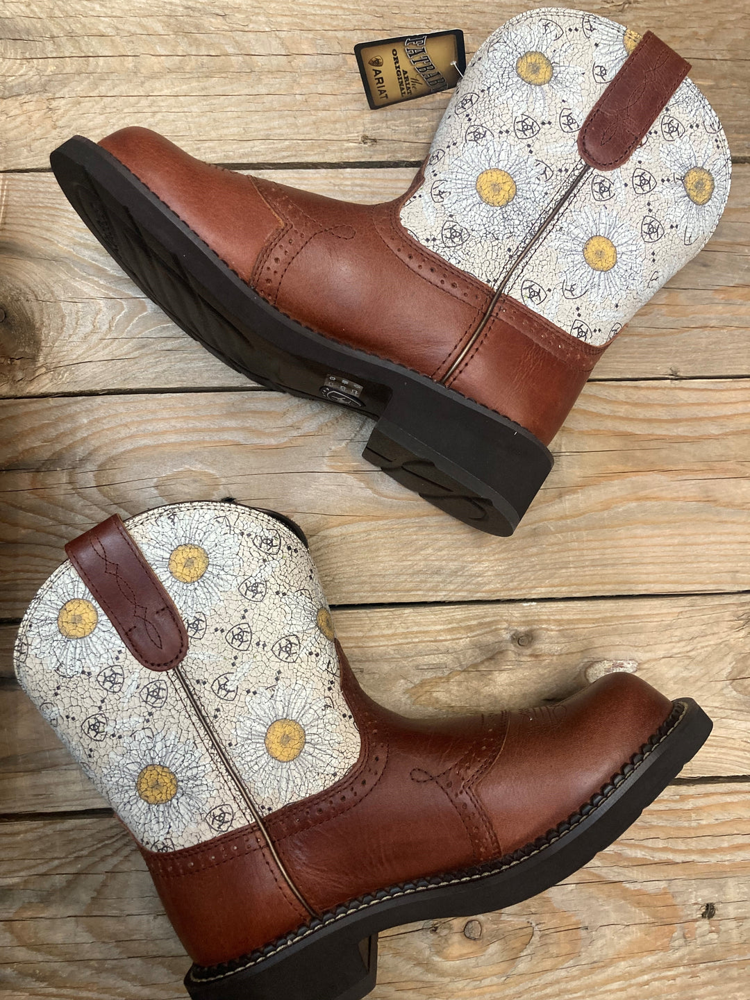 Womens Ariat Fatbaby Heritage Farrah Boot - Autumn Leaf / Daisy Logo (6896221028429)