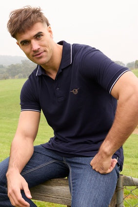 Mens Bullzye Dennis Polo Shirt - Navy (7350928343117)