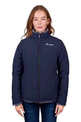 Womens Wrangler Denver Reversible Jacket - Navy / Charcoal (7511281107021)
