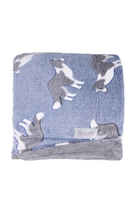 Thomas Cook Dog Border Collie Snuggle Rug - Blue