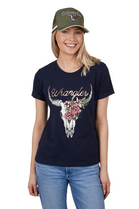 Womens Wrangler Donna SS Tee Tshirt - Navy (7336701263949)