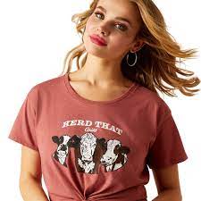 Womens Ariat Herd That Tee - Red Clay Heather (7011987718221)