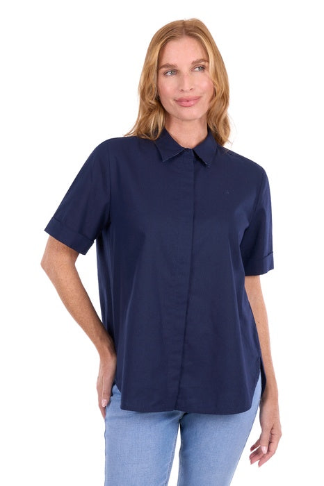 Womens Thomas Cook Elvie Short Sleeve Shirt - Navy