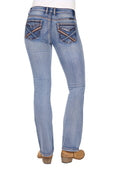 Womens Pure Western Emily Boot Cut Mid Waist Jean - Moonshine - 32 Leg