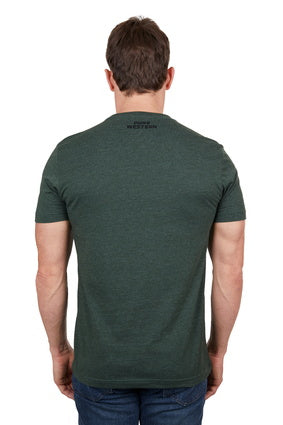 Mens Pure Western Enzo SS Tee Tshirt - Green Marle (7327692128333)