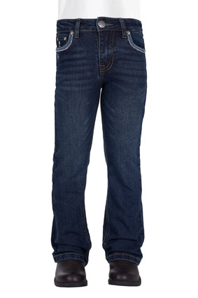 Girls Pure Western Pat Boot Cut Jean - Evening Sky