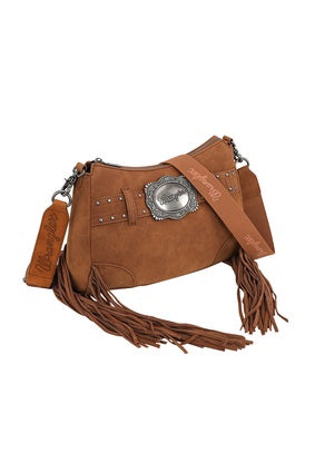 Womens Wrangler Feature Buckle Shoulder Bag - Tan
