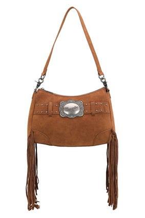 Womens Wrangler Feature Buckle Shoulder Bag - Tan