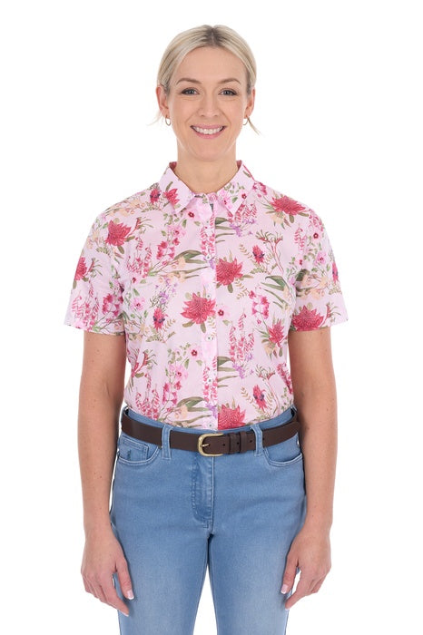 Womens Thomas Cook Frankie Short Sleeve Shirt - Pink / Multi