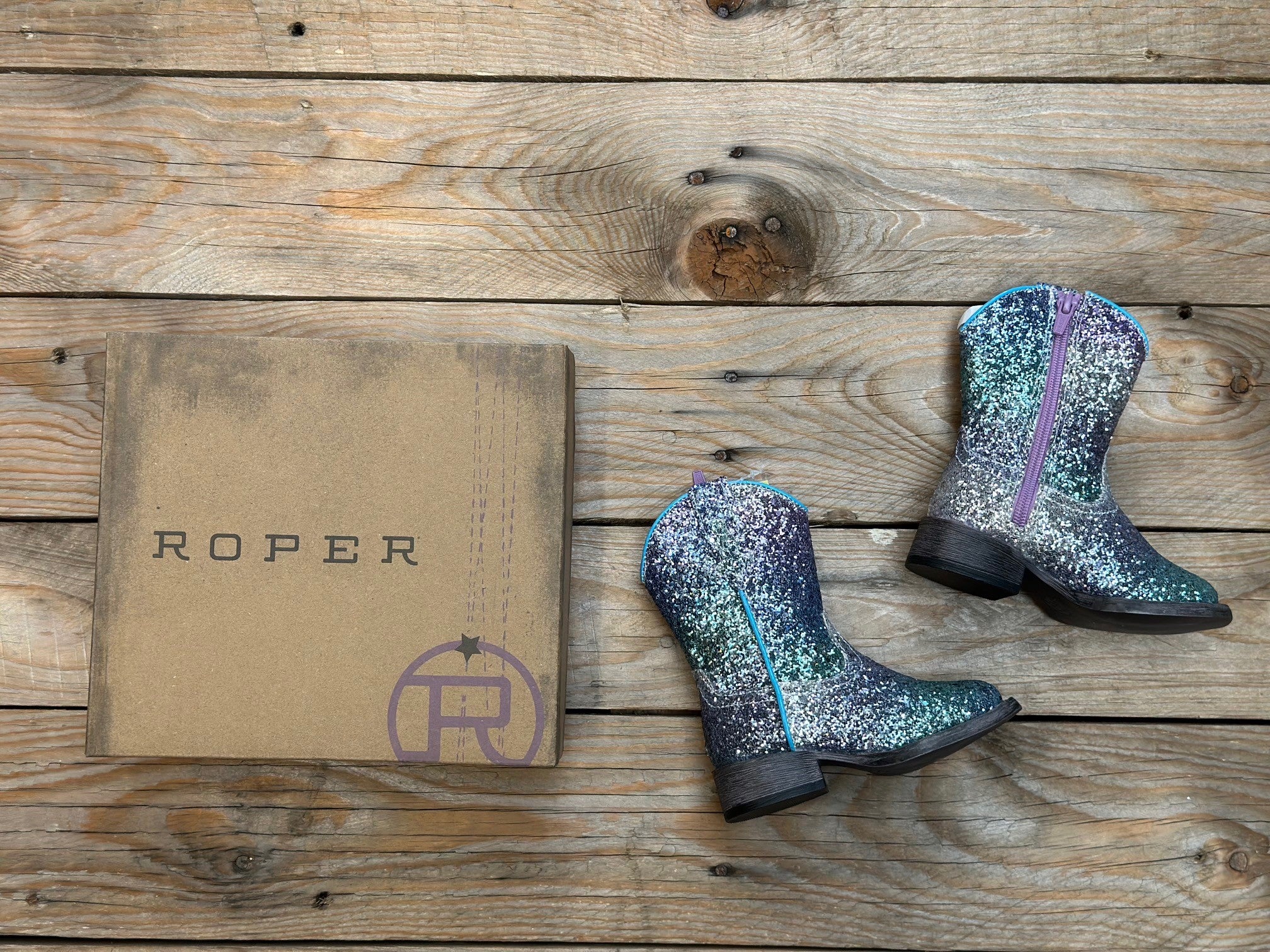 Toddler Roper Glitter Galore Dress Boot - Purple / Blue / Silver (6874857275469)