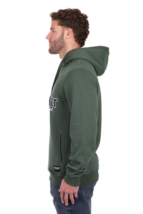Mens Wrangler Glen Pullover Jumper Hoodie - Cypress Green