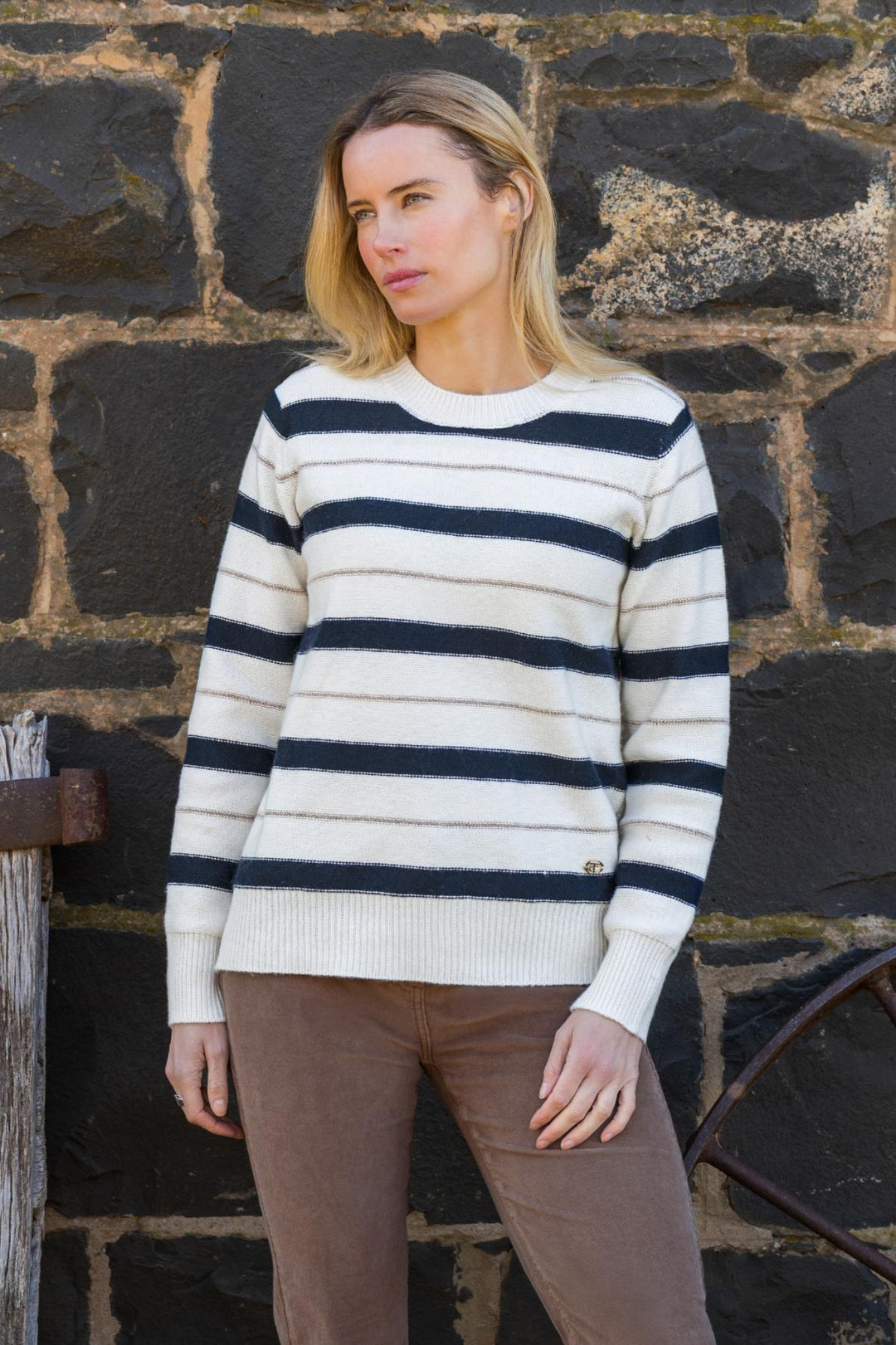Womens Thomas Cook Gracie Striped Knitted Jumper - Navy / Cream