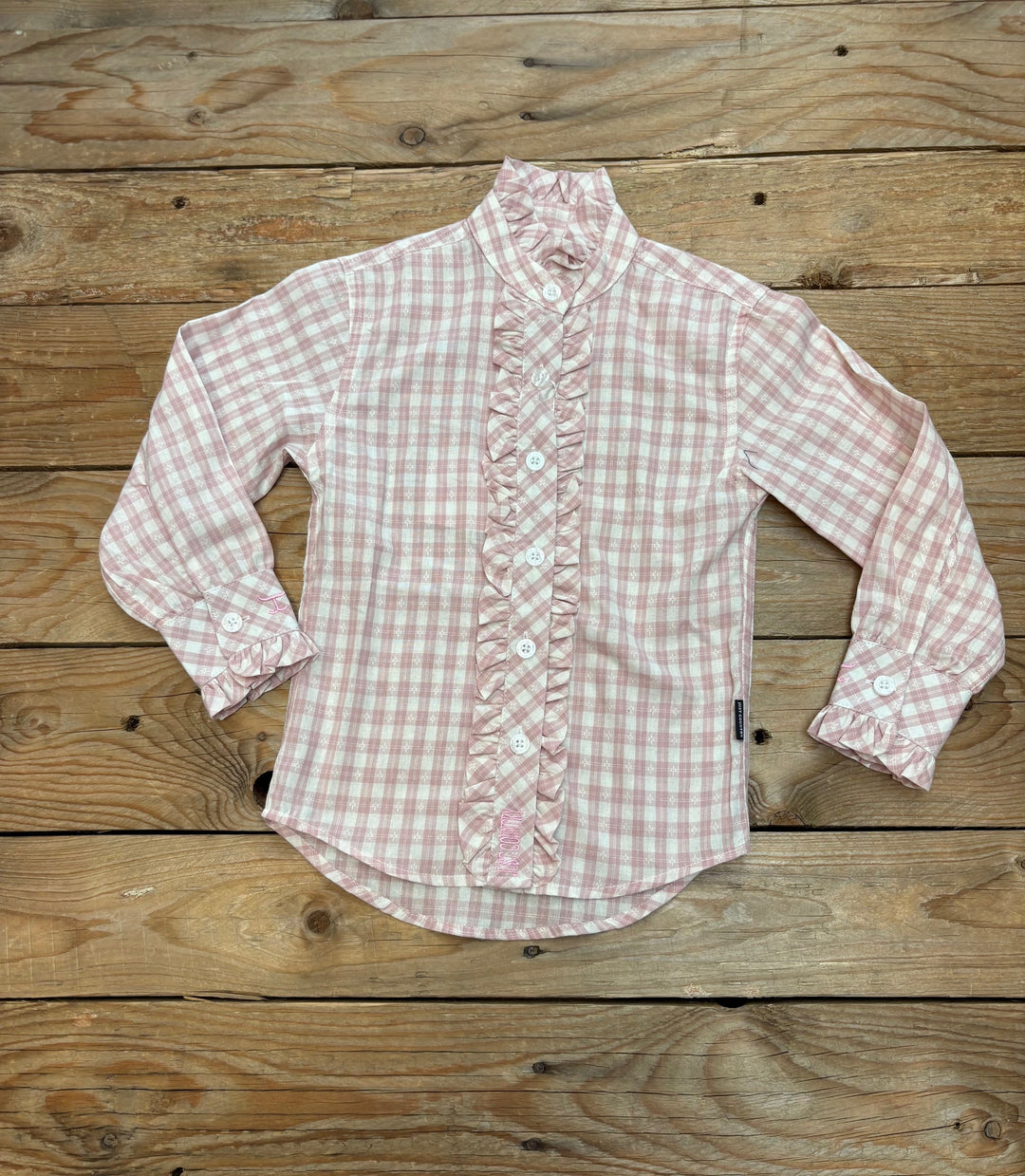 Girls Just Country Gracie Frills Full Button Print Workshirt - Heather Rose