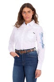Womens Wrangler Hazel Logo Long Sleeve Shirt - White / Blue