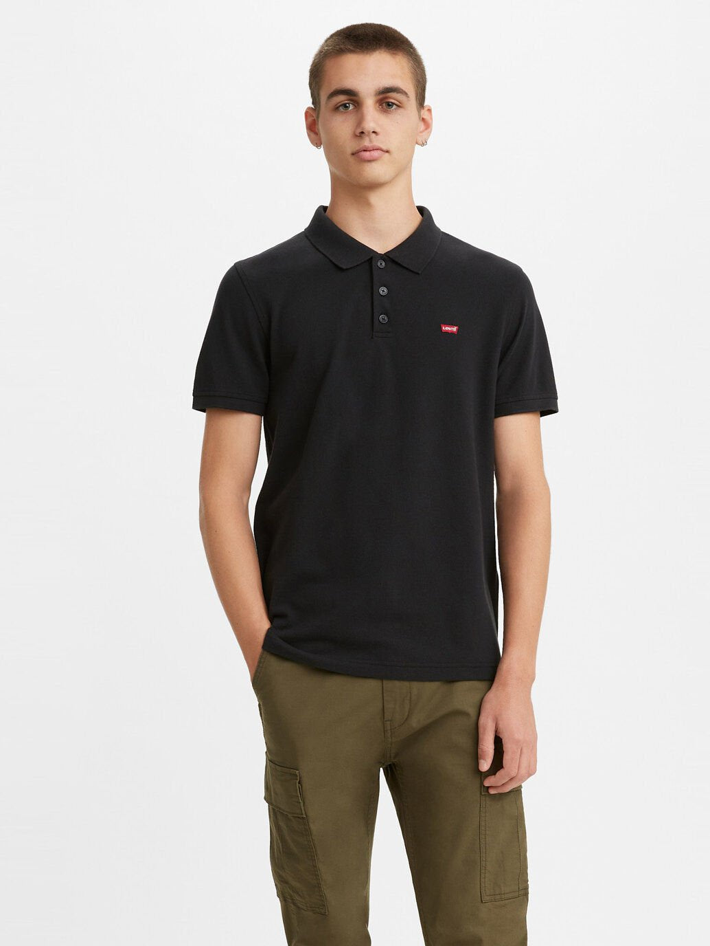 Mens Levi's Housemark Polo Shirt - Mineral Black (7382630924365)