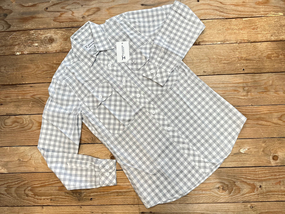 Womens Just Country Abbey Full Button Workshirt - Grey Check (7073009041485)