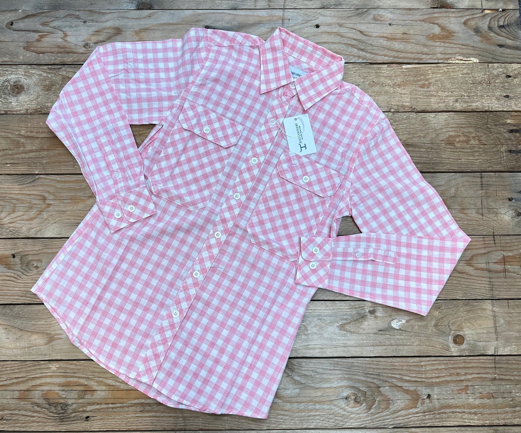 Womens Just Country Abbey Full Button Workshirt - Flamingo Pink Check (7073008386125)