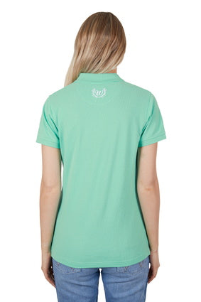 Womens Wrangler Jess Polo Shirt - Green (7336669806669)