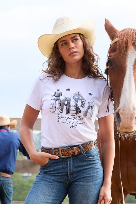 Womens Wrangler Josie Short Sleeve Tee Tshirt - White