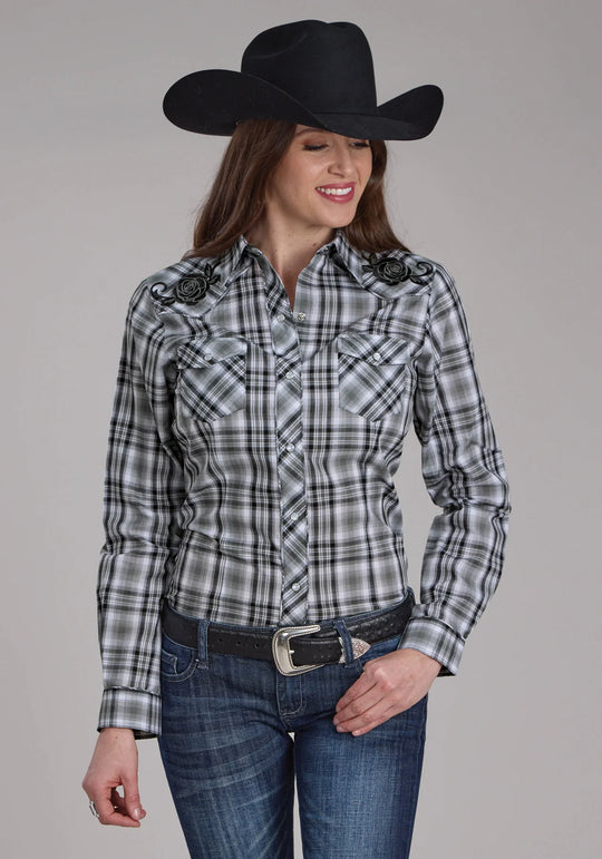 Womens Roper Karman Special LS Shirt - Grey Rose (7434566336589)