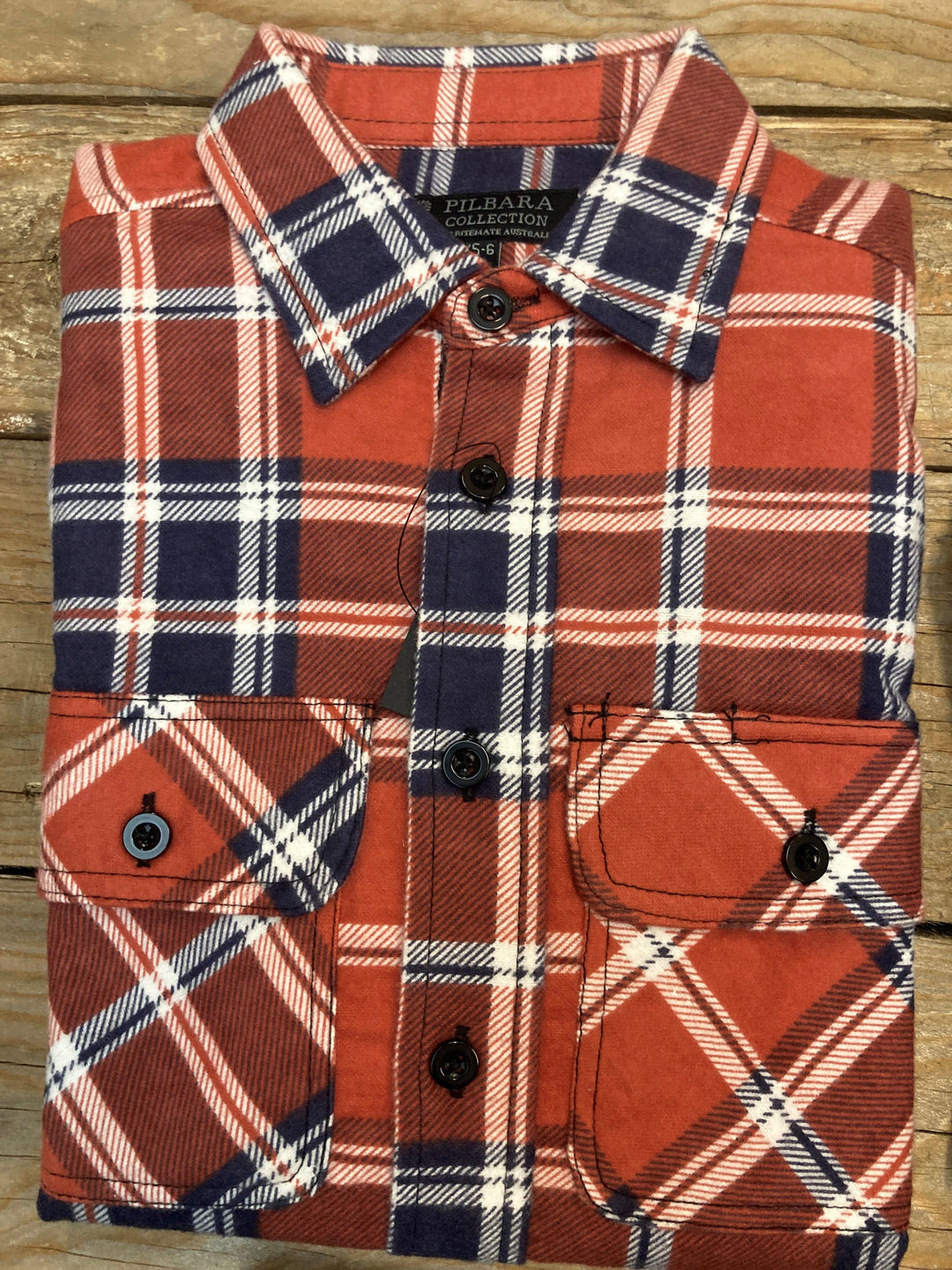 Kids Pilbara Open Front Flannelette Shirt - Assorted (6596760895565)