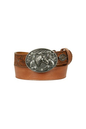 Kids Pure Western Kiara Belt - Tan with Horse Buckle (7328058835021)